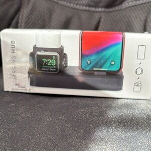 Black silicone Apple product charging hub